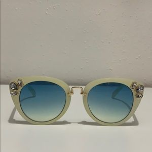 White framed sunglasses